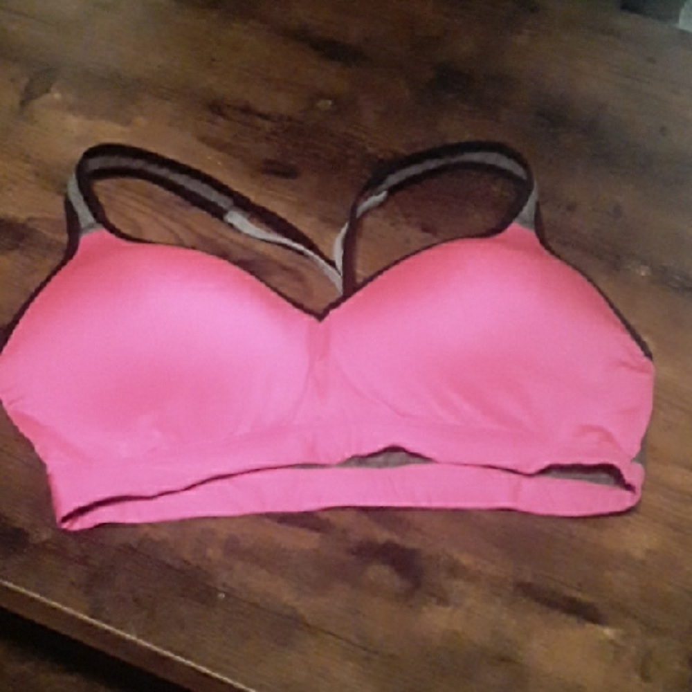 Large So Intimates Barbie Pink Sporty Feminine Padded Wirefree Sports Bra